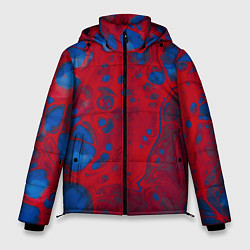 Куртка зимняя мужская Красно-синие разводы, цвет: 3D-светло-серый