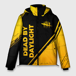 Мужская зимняя куртка Dead by Daylight - gold gradient: надпись, символ