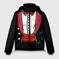 Куртка зимняя мужская Костюм фокусника с бабочкой и волшебной палочкой, цвет: 3D-черный