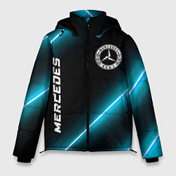 Куртка зимняя мужская Mercedes неоновые лампы, цвет: 3D-черный