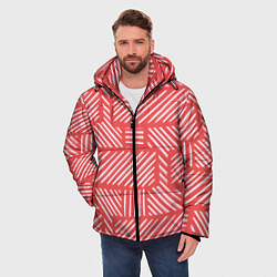 Куртка зимняя мужская Прямоугольник в полоску, цвет: 3D-светло-серый — фото 2