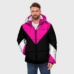 Куртка зимняя мужская FIRM черный с розовой вставкой, цвет: 3D-светло-серый — фото 2