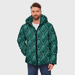 Куртка зимняя мужская Чешуя дракона или змеи, цвет: 3D-черный — фото 2