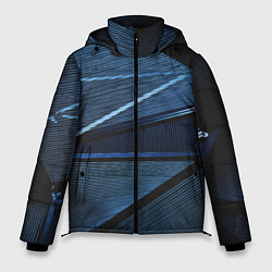 Куртка зимняя мужская Тёмные геометрические линии и фигуры, цвет: 3D-черный
