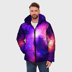 Куртка зимняя мужская Бескрайнее космическое пространство, цвет: 3D-черный — фото 2