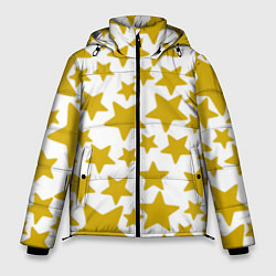 Куртка зимняя мужская Жёлтые звезды, цвет: 3D-черный