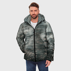 Куртка зимняя мужская Абстрактная закрученная тьма и туман, цвет: 3D-светло-серый — фото 2