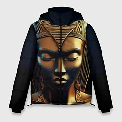 Куртка зимняя мужская Нейросеть - золотая статуя египетской царицы, цвет: 3D-красный