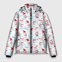 Куртка зимняя мужская Снеговики - hello, цвет: 3D-красный