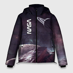 Куртка зимняя мужская Космический пейзаж - Saturn - Nasa, цвет: 3D-черный