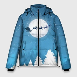 Куртка зимняя мужская Новогодняя сказка дед мороз, цвет: 3D-черный