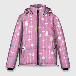 Куртка зимняя мужская Розовый новый год, цвет: 3D-черный