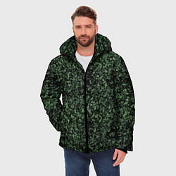 Куртка зимняя мужская Черный и зеленый камуфляжный, цвет: 3D-черный — фото 2
