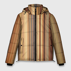 Куртка зимняя мужская Золотистые и серые линии в геометрии, цвет: 3D-черный