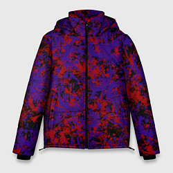 Куртка зимняя мужская Синие и красные пятна, цвет: 3D-черный