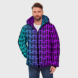 Куртка зимняя мужская Неоновая клетка, цвет: 3D-светло-серый — фото 2