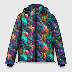 Куртка зимняя мужская Паттерн Морские Монстры, цвет: 3D-светло-серый