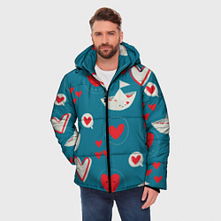 Куртка зимняя мужская Корабль любви, цвет: 3D-красный — фото 2