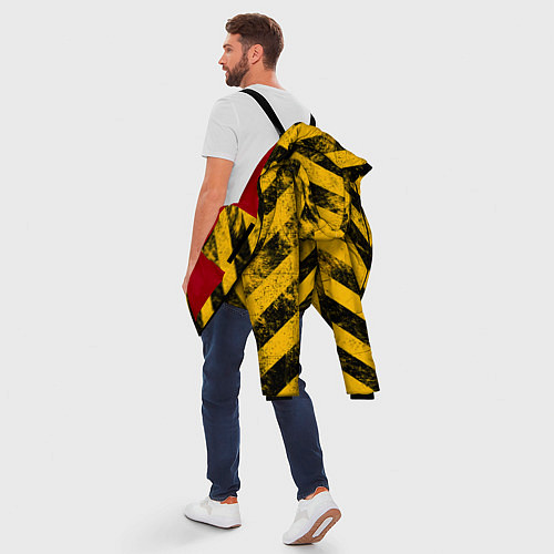Мужская зимняя куртка WARNING - желто-черные полосы / 3D-Красный – фото 5
