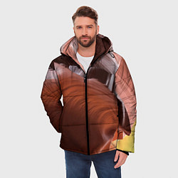 Куртка зимняя мужская Изогнутые натуральные стены цвета, цвет: 3D-черный — фото 2