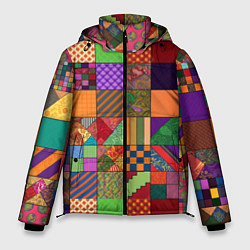 Куртка зимняя мужская Разноцветные лоскуты от нейросети, цвет: 3D-светло-серый