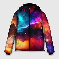 Куртка зимняя мужская Космос, созданный нейросетью, цвет: 3D-красный