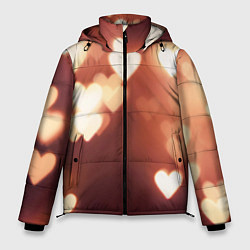 Куртка зимняя мужская Летящие сердечки, цвет: 3D-светло-серый