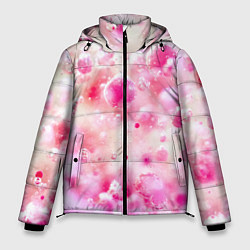 Куртка зимняя мужская Розовое множество красок и пузырей, цвет: 3D-светло-серый