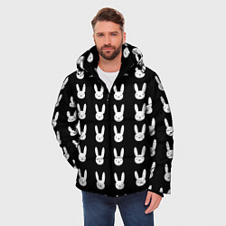 Куртка зимняя мужская Bunny pattern black, цвет: 3D-черный — фото 2