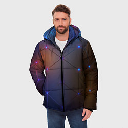 Куртка зимняя мужская Космические треугольники, цвет: 3D-черный — фото 2