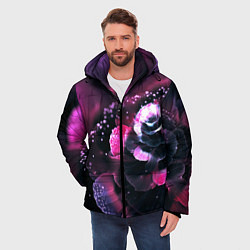 Куртка зимняя мужская Цветок сделанный нейросетью, цвет: 3D-светло-серый — фото 2