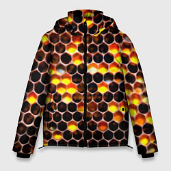 Куртка зимняя мужская Медовые пчелиные соты, цвет: 3D-светло-серый