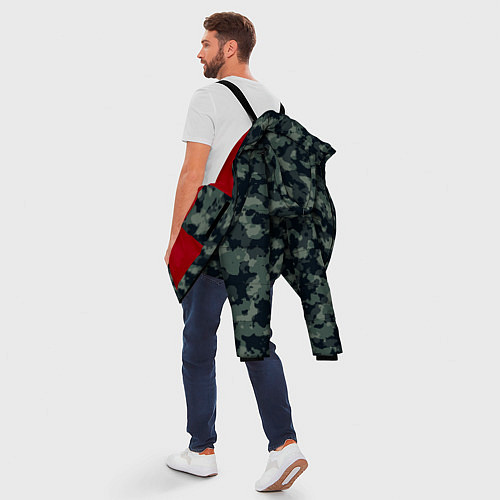 Мужская зимняя куртка Болотный камуфляж / 3D-Красный – фото 5
