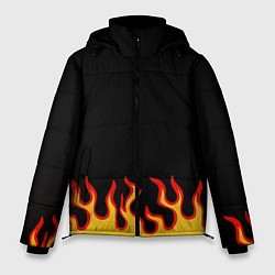 Куртка зимняя мужская Горящее пламя, цвет: 3D-черный