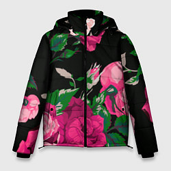 Куртка зимняя мужская Шипы и розы, цвет: 3D-черный