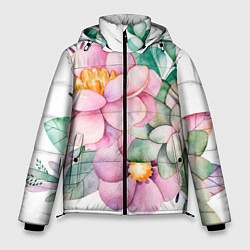 Куртка зимняя мужская Пастельные цветы - посередине, цвет: 3D-светло-серый