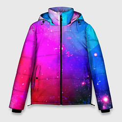 Куртка зимняя мужская Космическая абстракция, цвет: 3D-черный