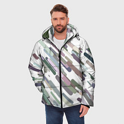 Куртка зимняя мужская Векторный дождь, цвет: 3D-черный — фото 2