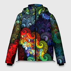 Куртка зимняя мужская Фрактальный узор оптический, цвет: 3D-светло-серый