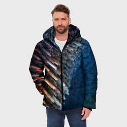 Куртка зимняя мужская Shape grey abstract, цвет: 3D-светло-серый — фото 2