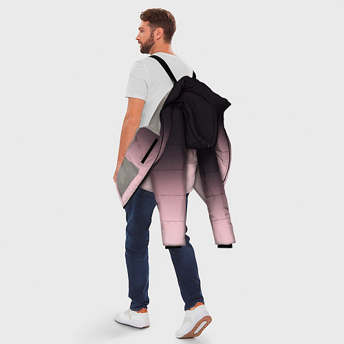 Мужская зимняя куртка Градиент: от черного к розовому / 3D-Светло-серый – фото 5