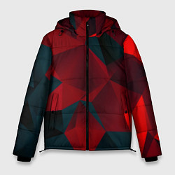 Куртка зимняя мужская Битва кубов красный и черный, цвет: 3D-черный