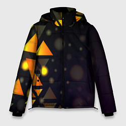 Куртка зимняя мужская Светящиеся треугольники боко, цвет: 3D-черный