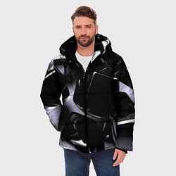 Куртка зимняя мужская Хромированные кубы, цвет: 3D-черный — фото 2