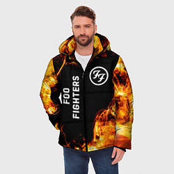 Куртка зимняя мужская Foo Fighters и пылающий огонь, цвет: 3D-черный — фото 2