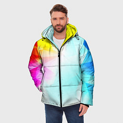 Куртка зимняя мужская Gradient colors geometry, цвет: 3D-черный — фото 2