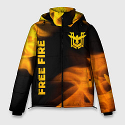 Мужская зимняя куртка Free Fire - gold gradient: надпись, символ