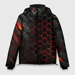 Куртка зимняя мужская Объемные плитки, цвет: 3D-черный