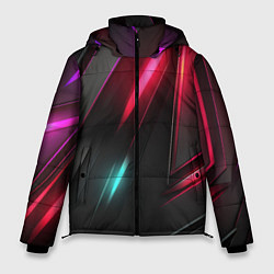Куртка зимняя мужская Объемные неоновые детали, цвет: 3D-черный