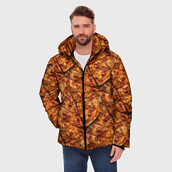 Куртка зимняя мужская Сочная текстура из кусков пиццы, цвет: 3D-светло-серый — фото 2